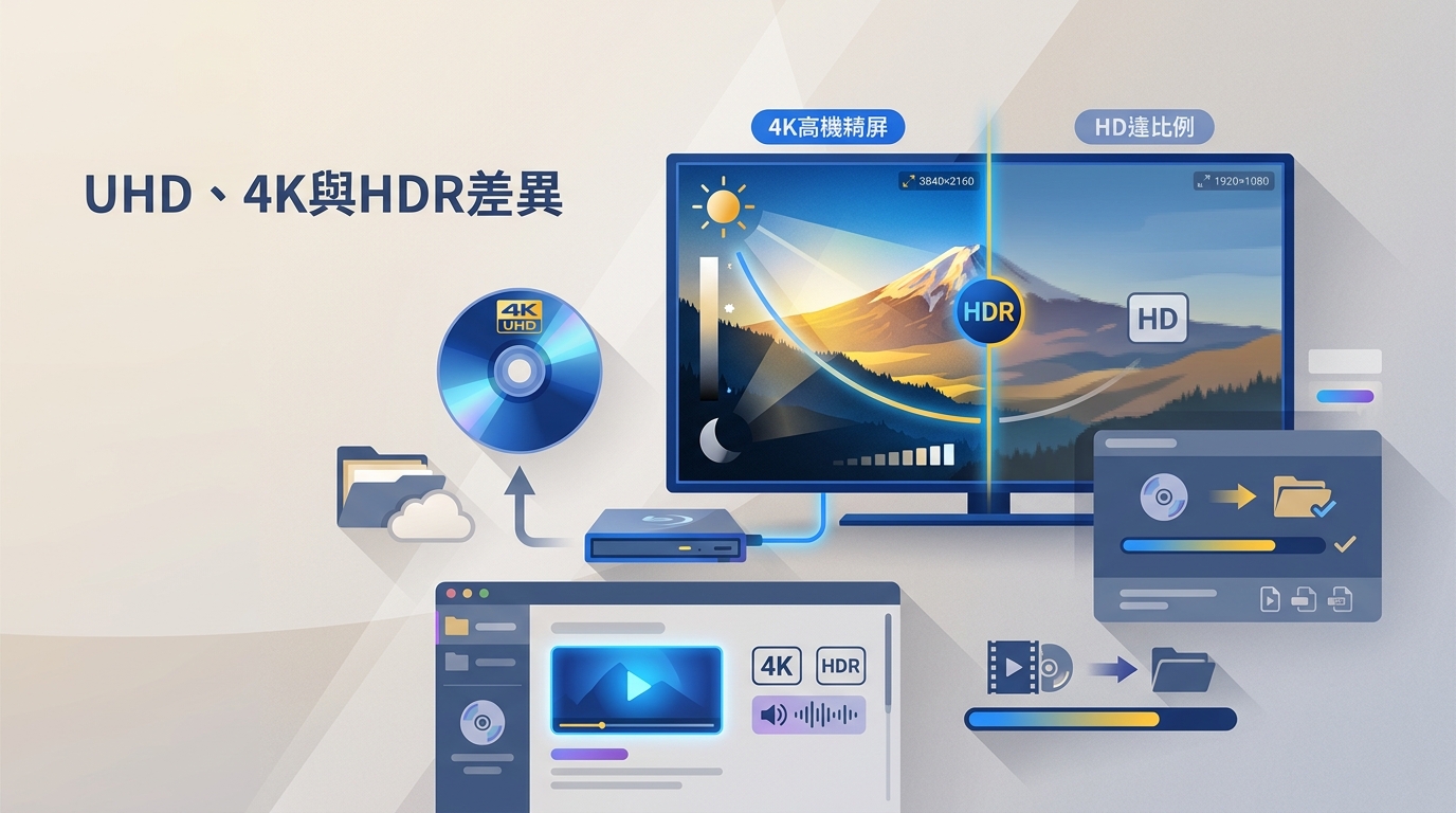 UHD 與 HD 差在哪？看懂 4K、HDR 與 4K 藍光備份