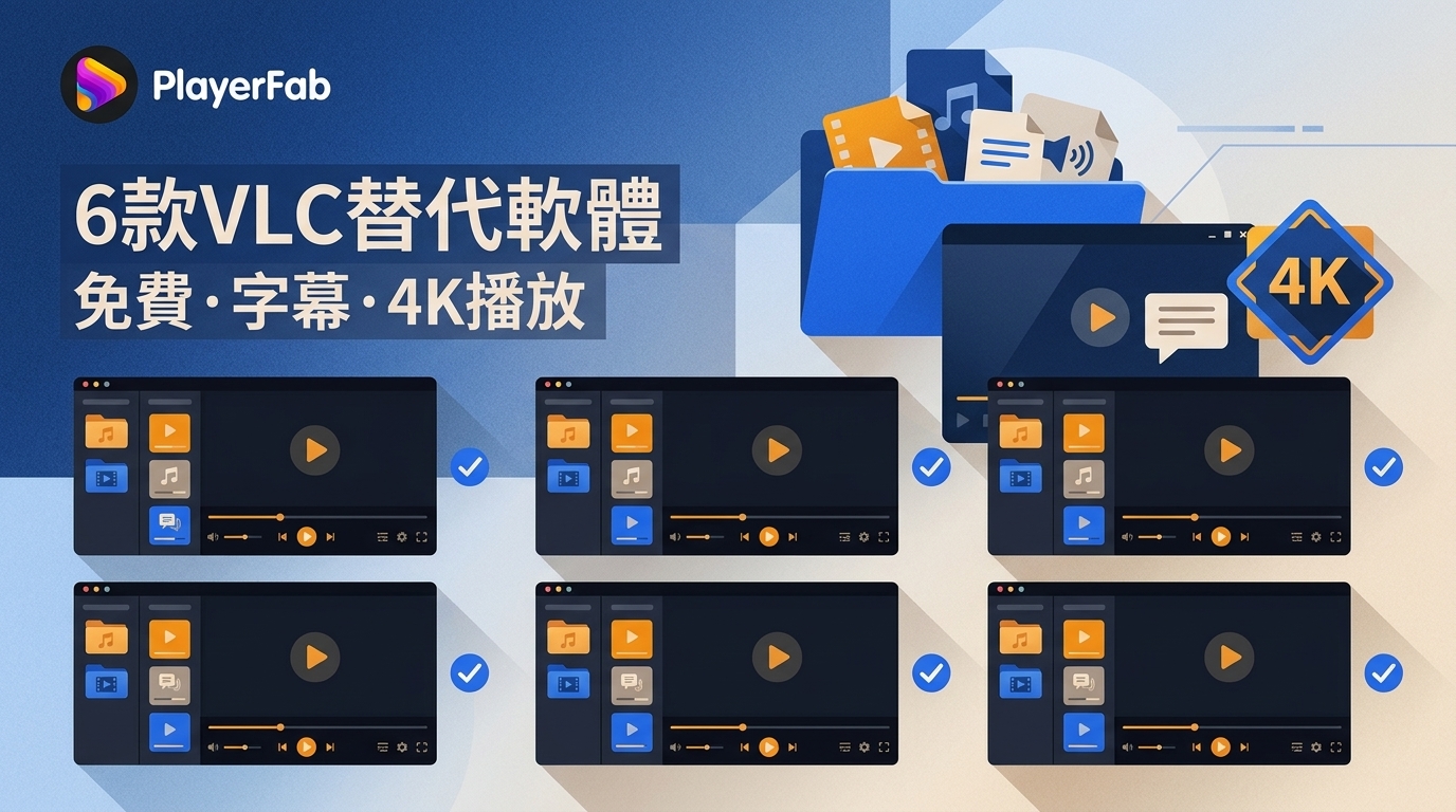 VLC替代播放器比較:Windows、Mac、字幕與4K播放