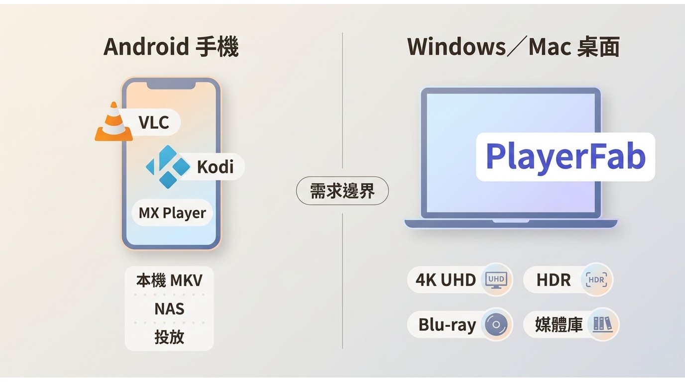 Android手機MKV播放、電視投放、NAS媒體庫與Windows桌面播放的適用情境