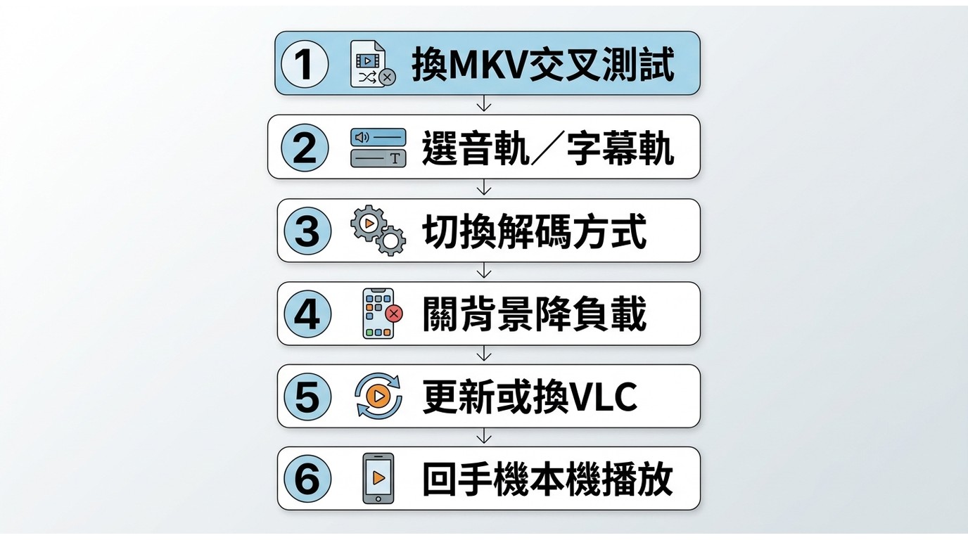 Android播放MKV無聲、字幕遺失、黑畫面與卡頓的排錯流程