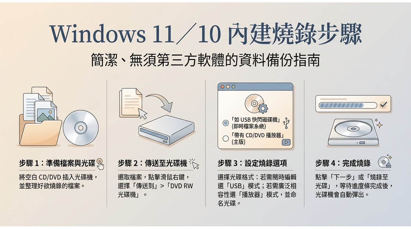 Windows 11內建光碟映像燒錄器操作流程