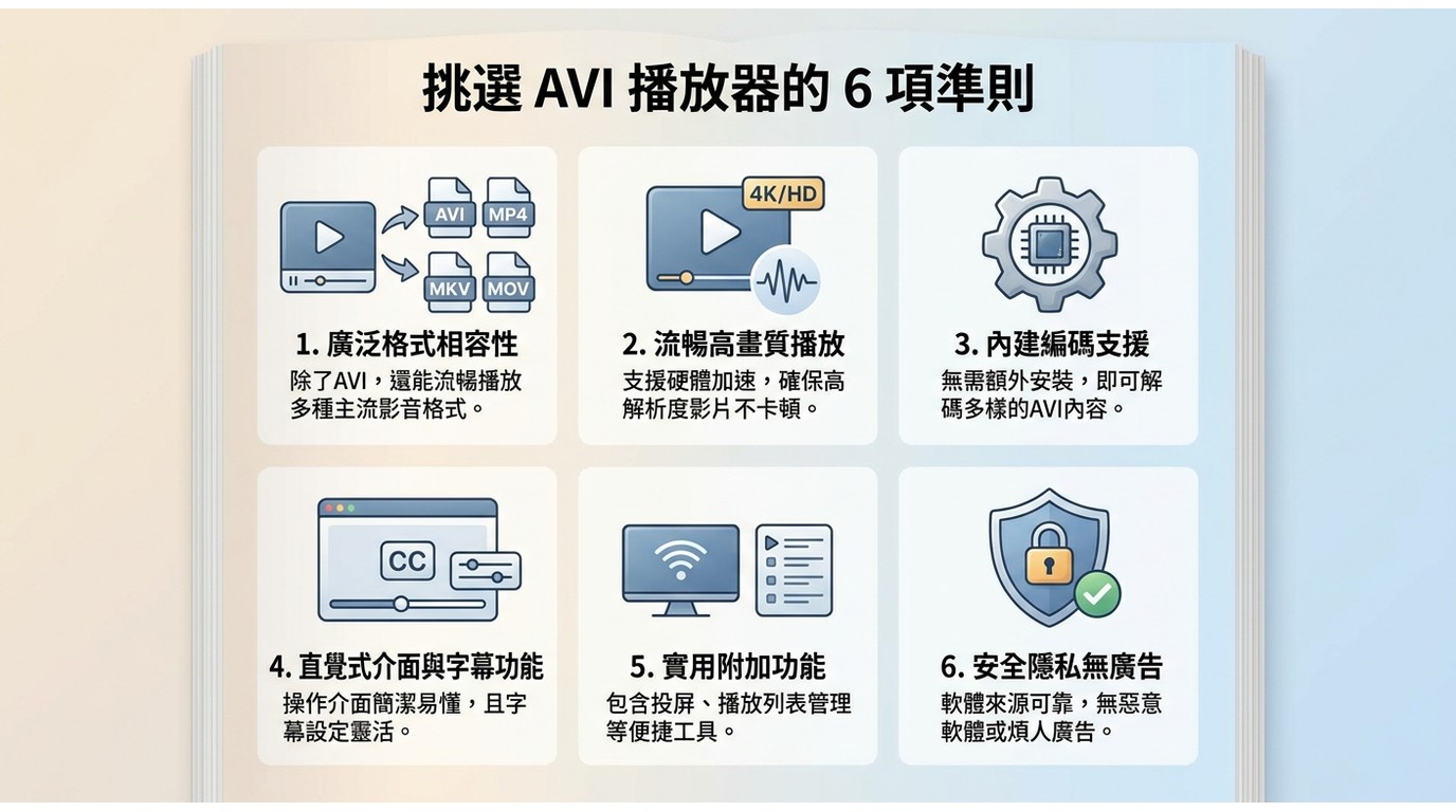 AVI檔案無法播放時的編碼與播放器排查流程
