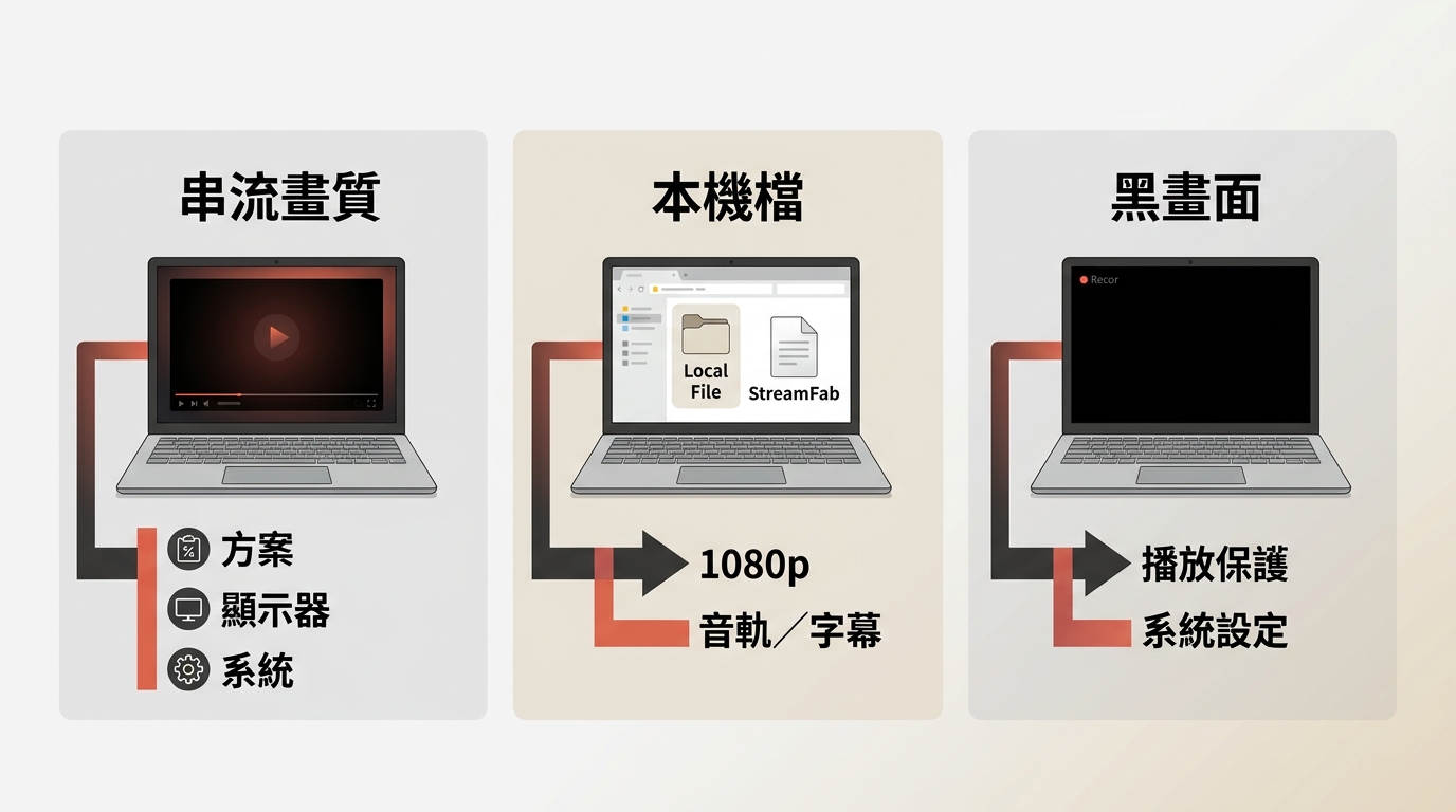 Netflix串流畫質、本機檔1080p與錄影黑畫面的影響因素