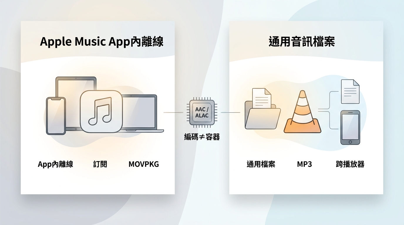 Apple Music官方離線下載與MP3等一般音訊檔案的差異