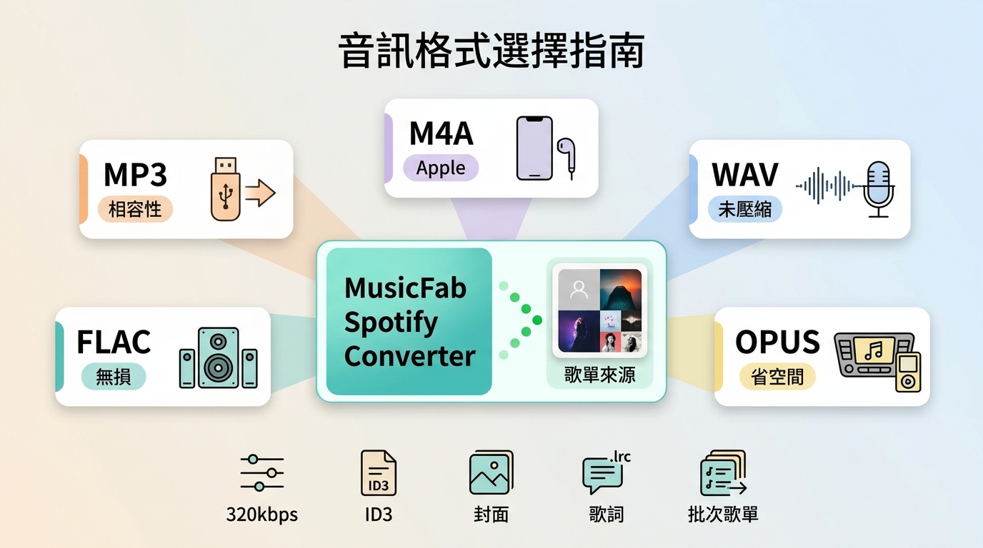 Spotify下載MP3 FLAC WAV與ID3歌詞格式比較