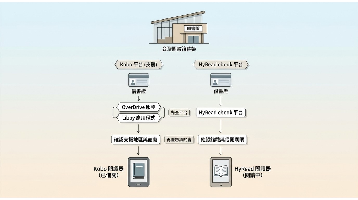 Kobo OverDrive Libby與HyRead台灣圖書館電子書借閱方式
