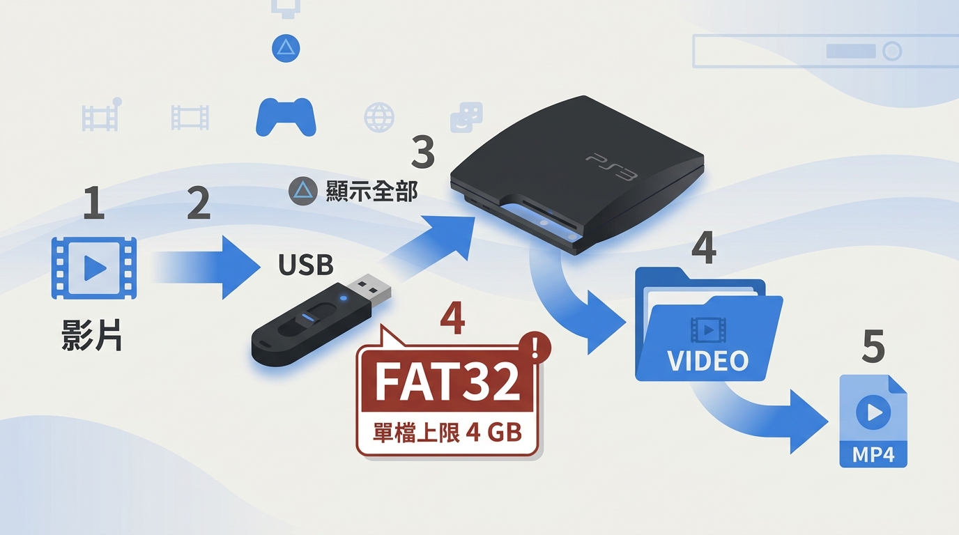 PS3從USB播放影片與FAT32限制