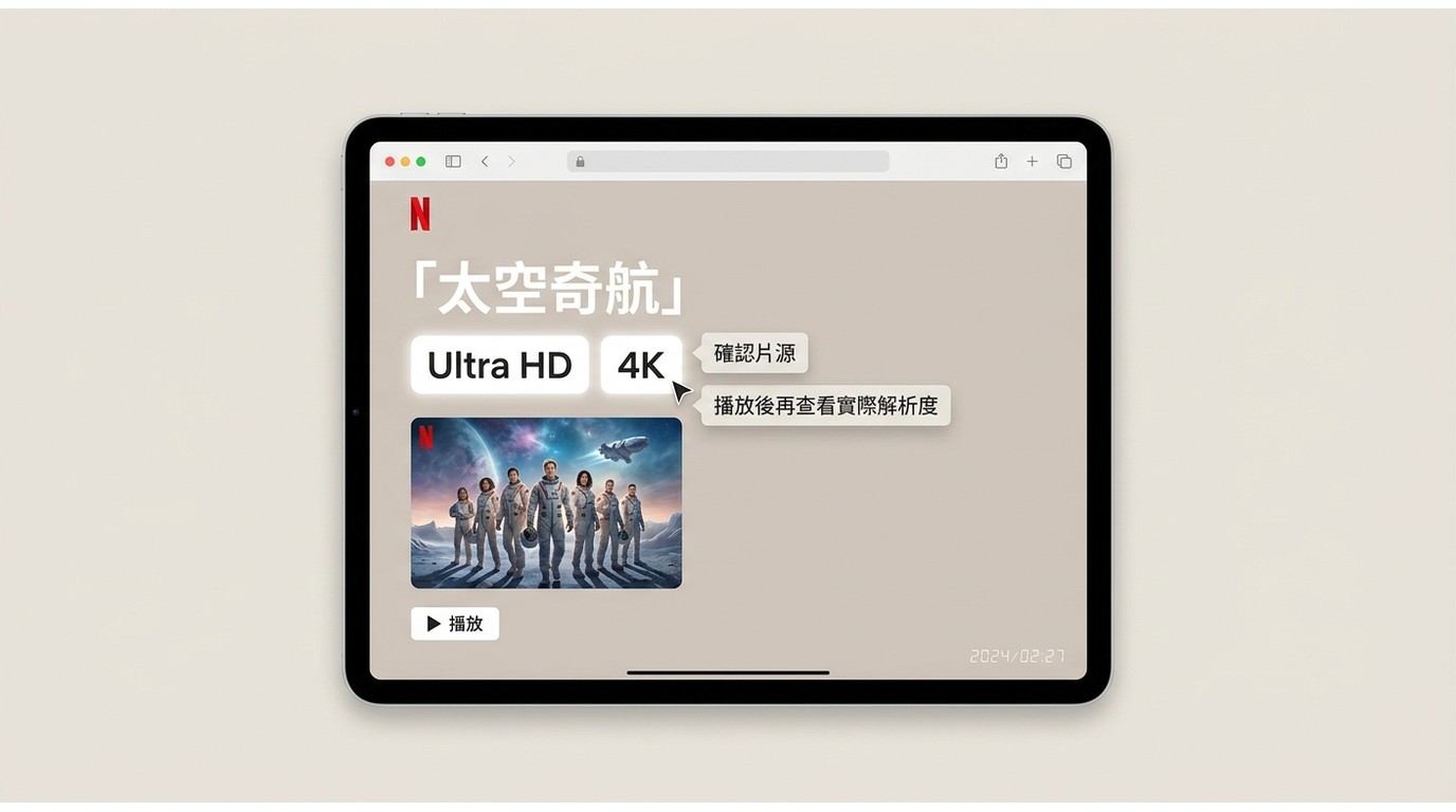 Netflix作品頁顯示Ultra HD與4K片源標籤