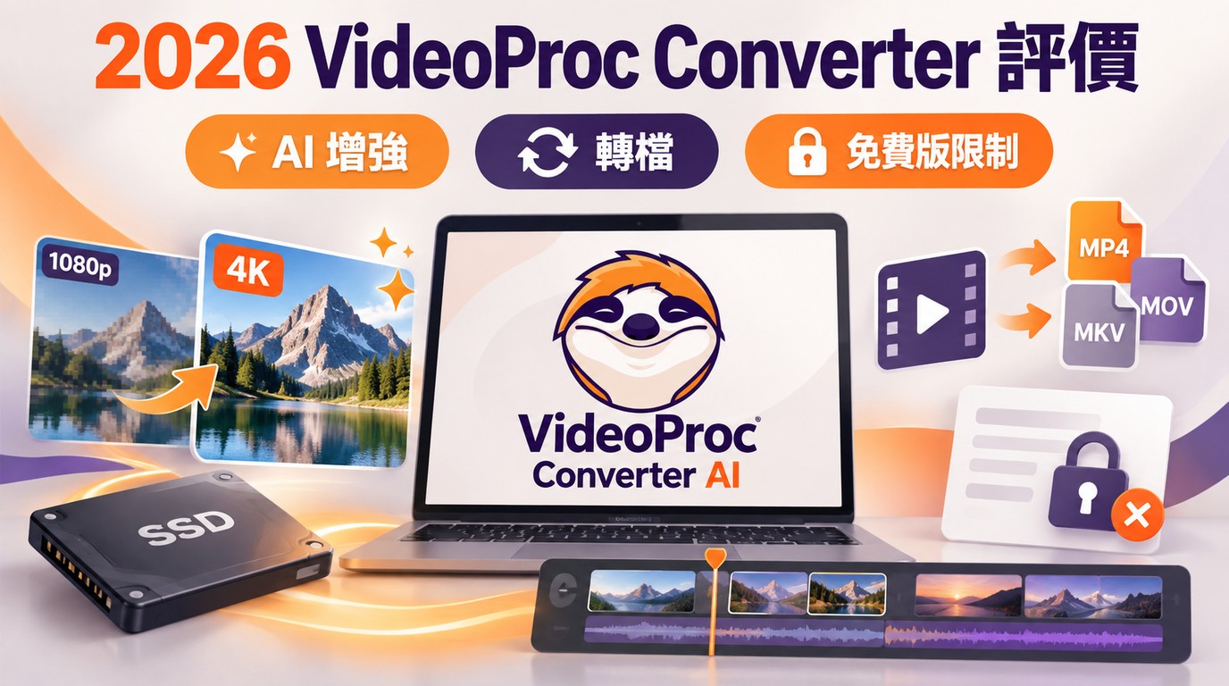 VideoProc Converter AI評價:AI增強、轉檔規格與免費版限制(2026)