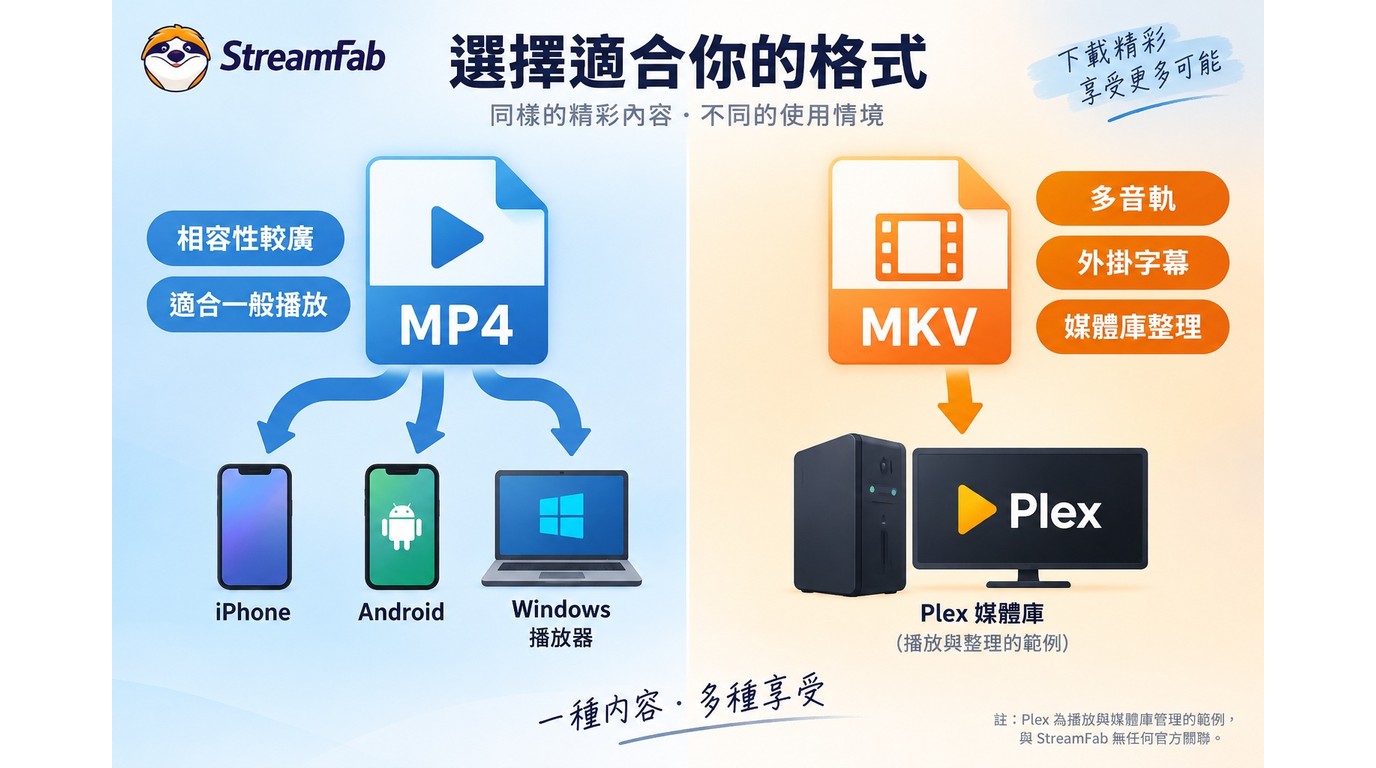 MP4與MKV在手機播放、字幕音軌和Plex媒體庫的用途差異