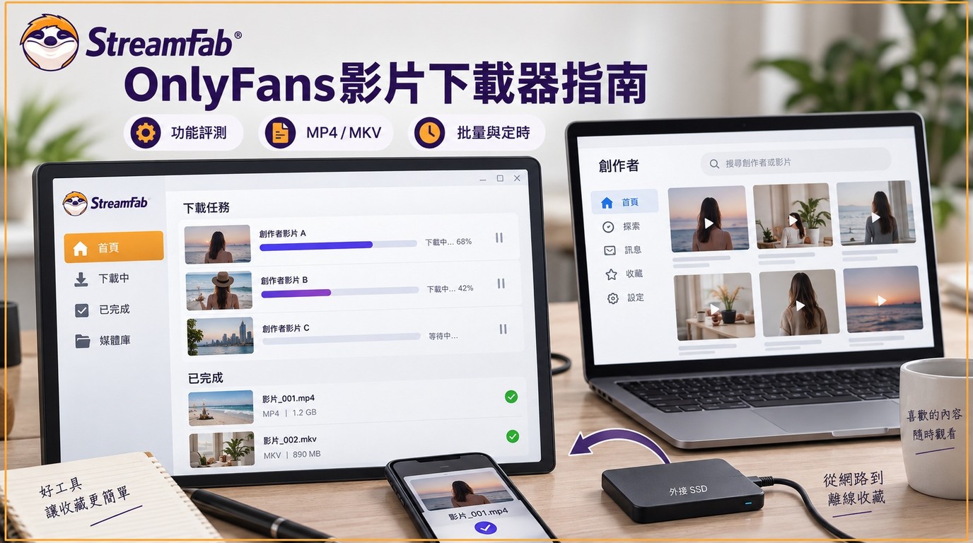 2026 OnlyFans影片下載器指南：StreamFab功能、MP4與故障排除