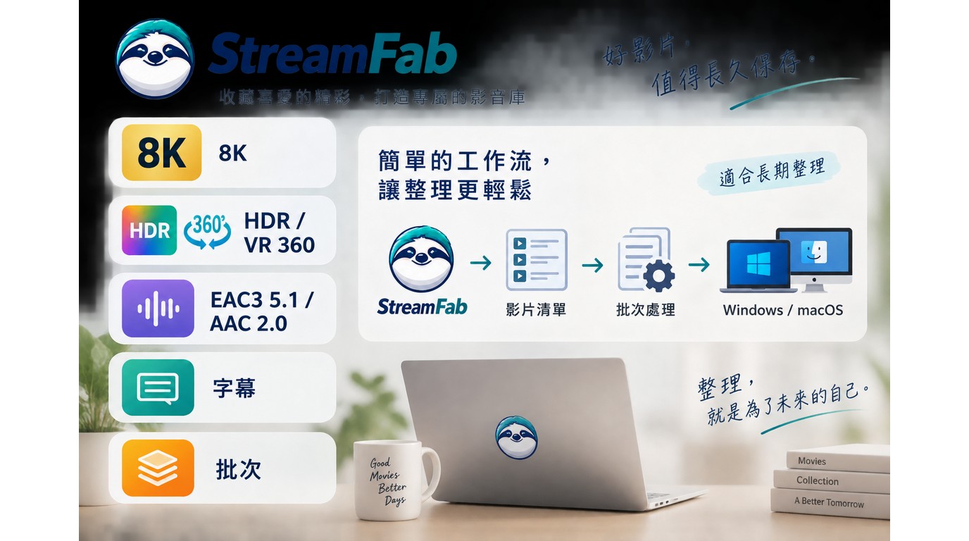 StreamFab的8K、HDR、音軌、字幕與批次功能