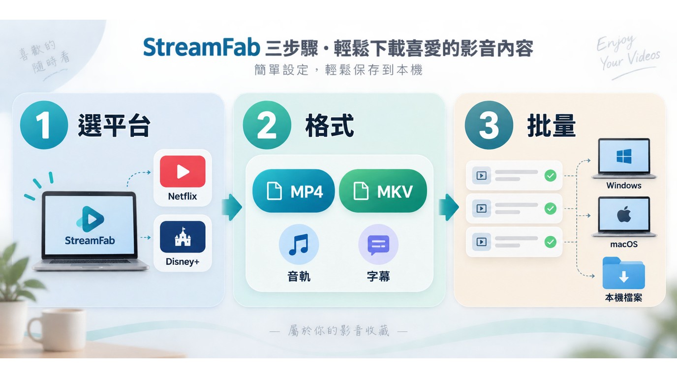 MovPilot替代方案StreamFab：多平台、MP4 MKV、字幕與批次管理