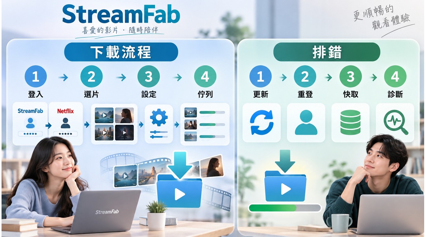 StreamFab下載Netflix的登入、選片、設定與下載佇列流程
