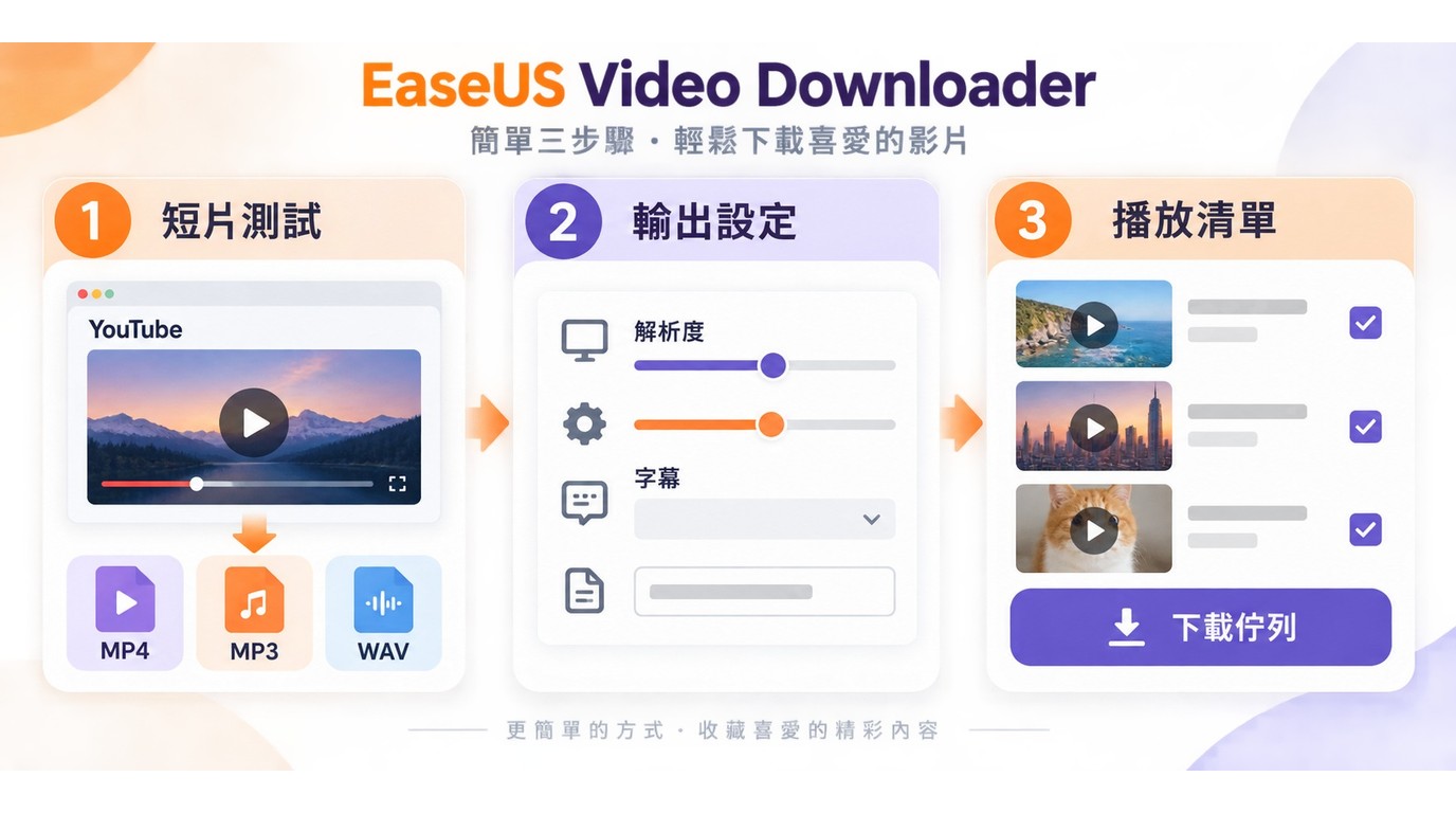 EaseUS Video Downloader從短片到播放清單的測試流程