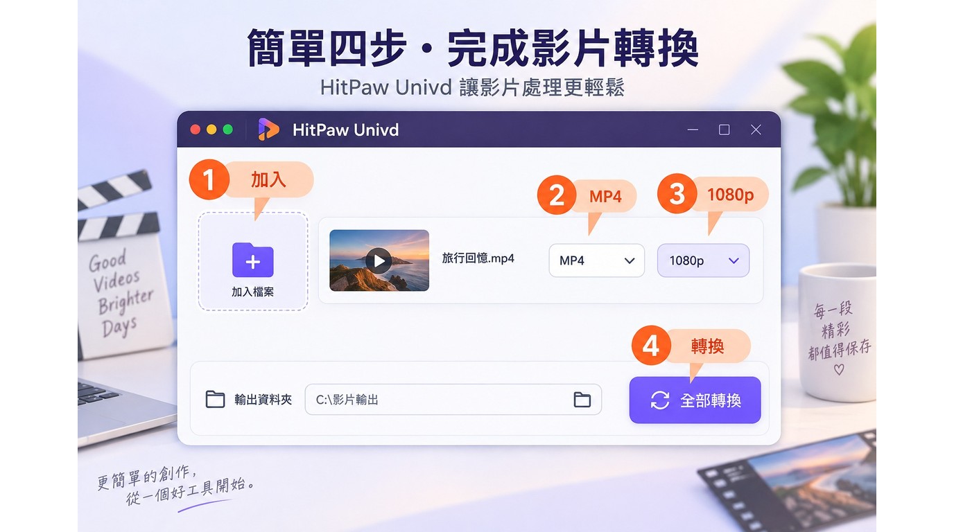 HitPaw Univd將本機影片轉成MP4的操作介面