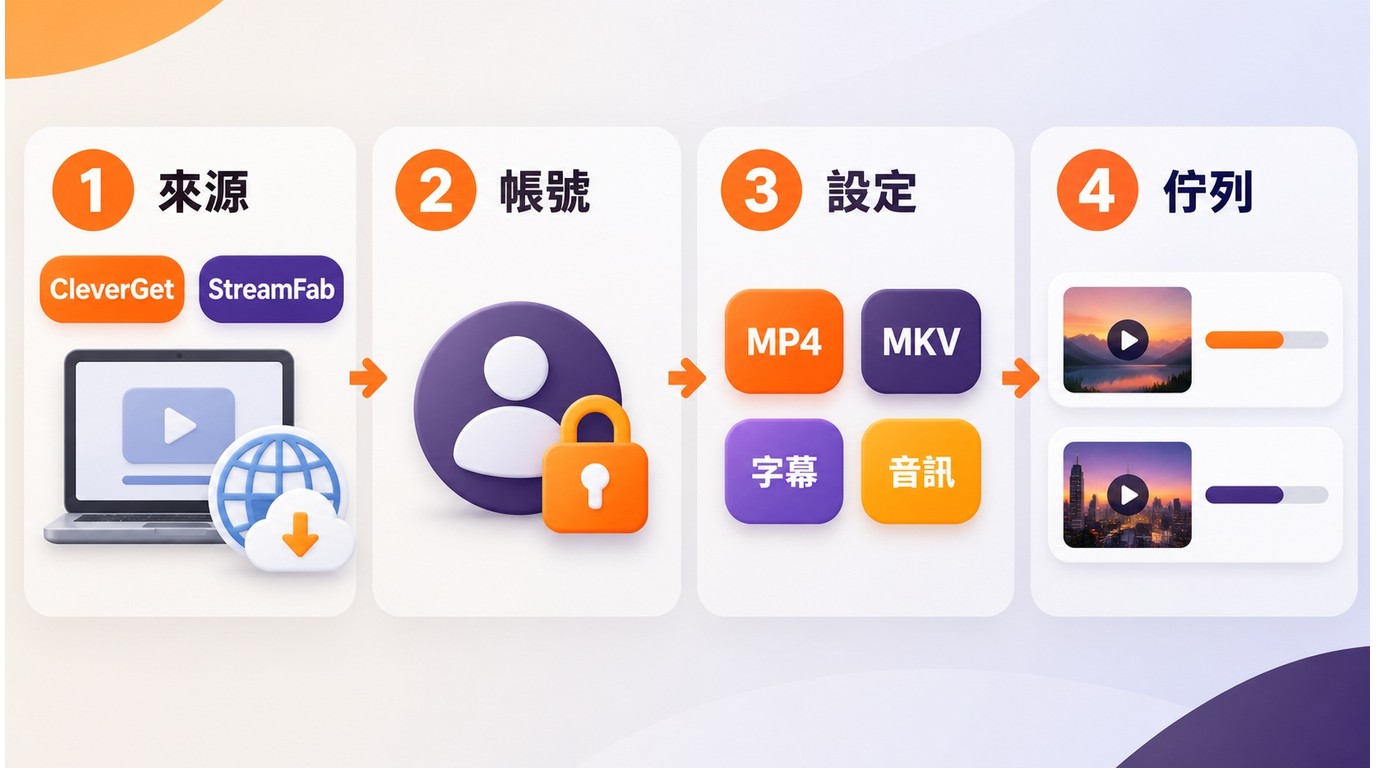 CleverGet與StreamFab從安裝、登入、分析到下載或錄製的流程