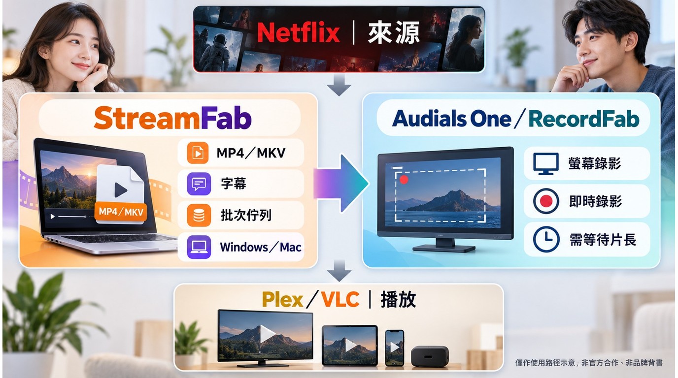 AnyStream替代方案：StreamFab、KeepStreams、Audials與RecordFab下載和錄製差異