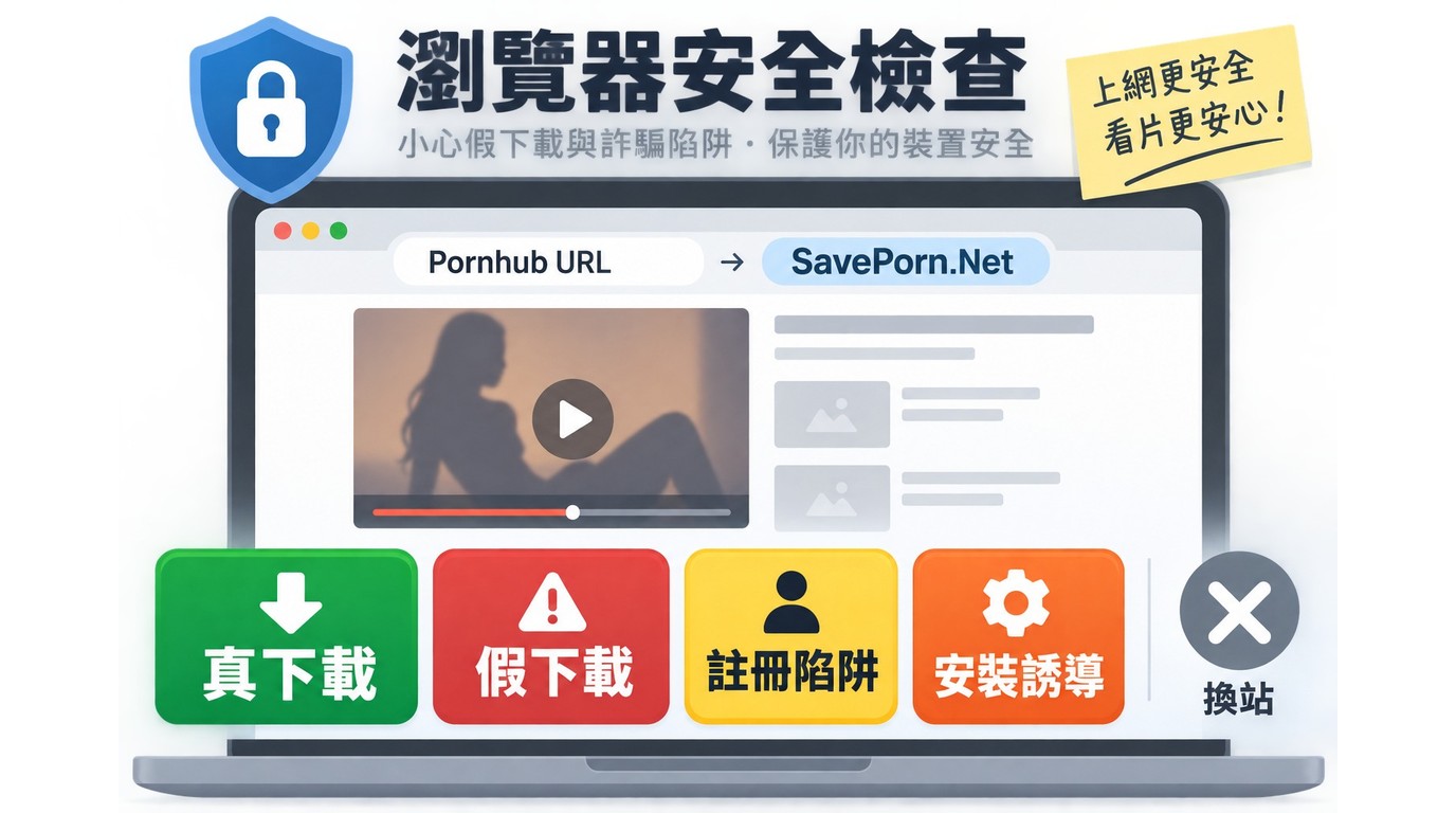 免安裝Pornhub下載器的假下載、註冊陷阱與安裝誘導檢查