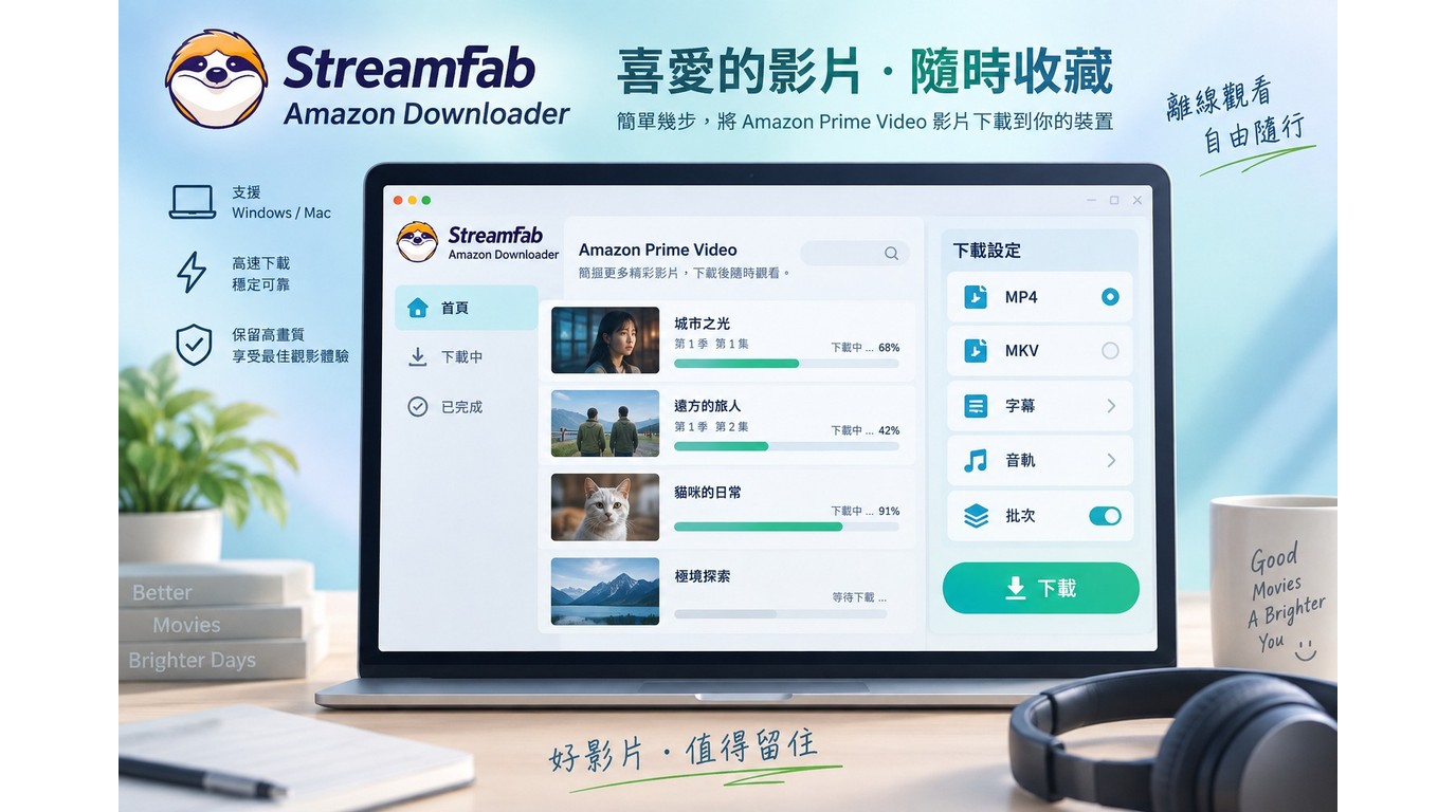 StreamFab Amazon Downloader的MP4、MKV、字幕與批次設定