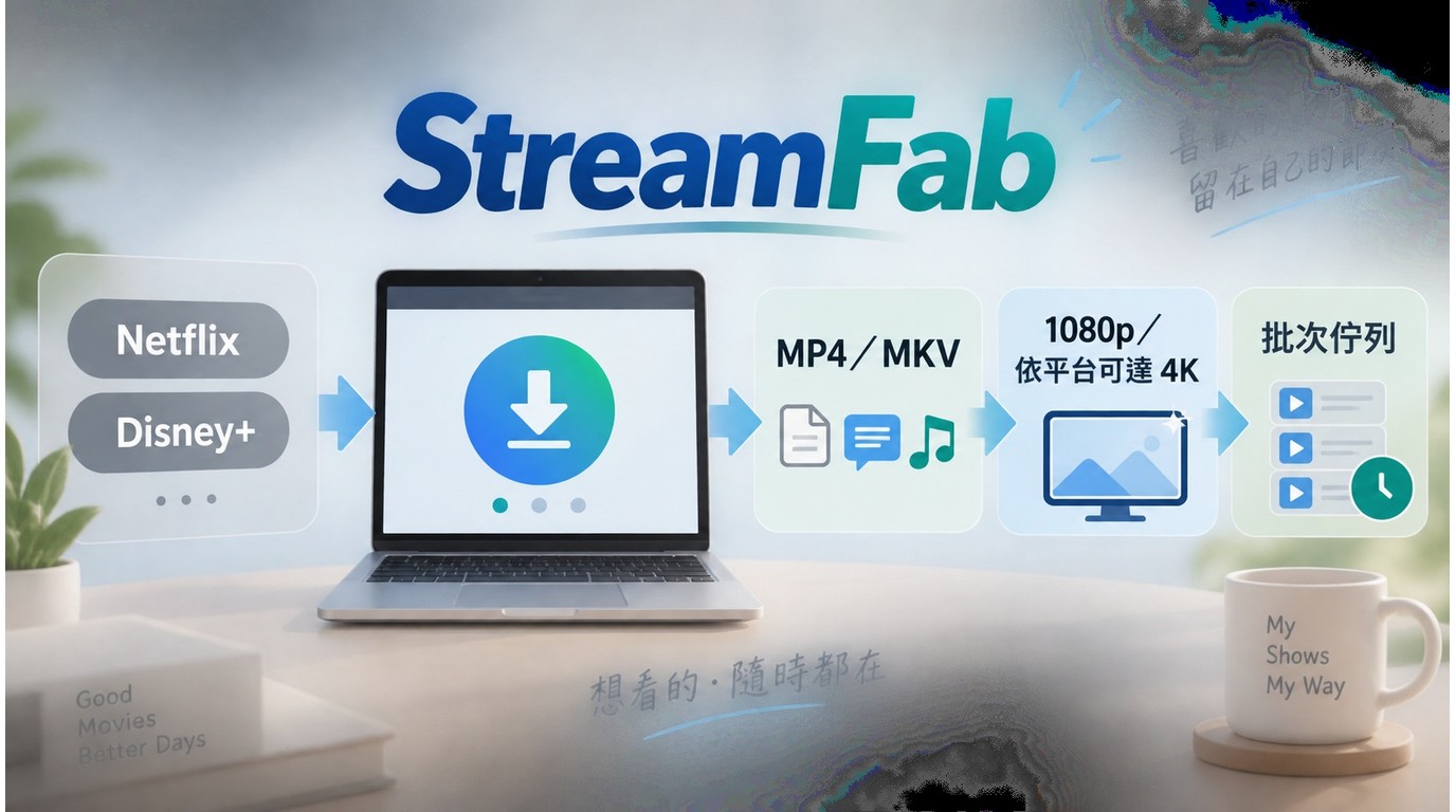 StreamFab介面提供MP4、MKV、字幕音軌與批次下載選項
