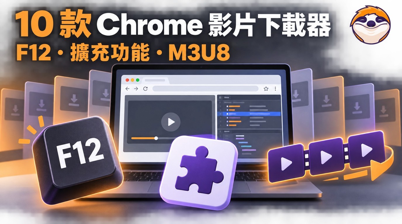 Chrome影片下載器推薦:F12、擴充功能與M3U8下載方法【2026】