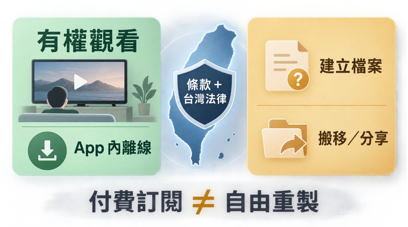 Prime Video個人離線觀看與檔案建立搬移的台灣授權界線