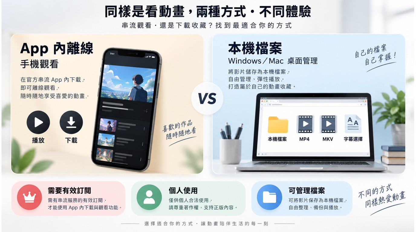 Crunchyroll官方App與StreamFab桌面本機檔案方案比較