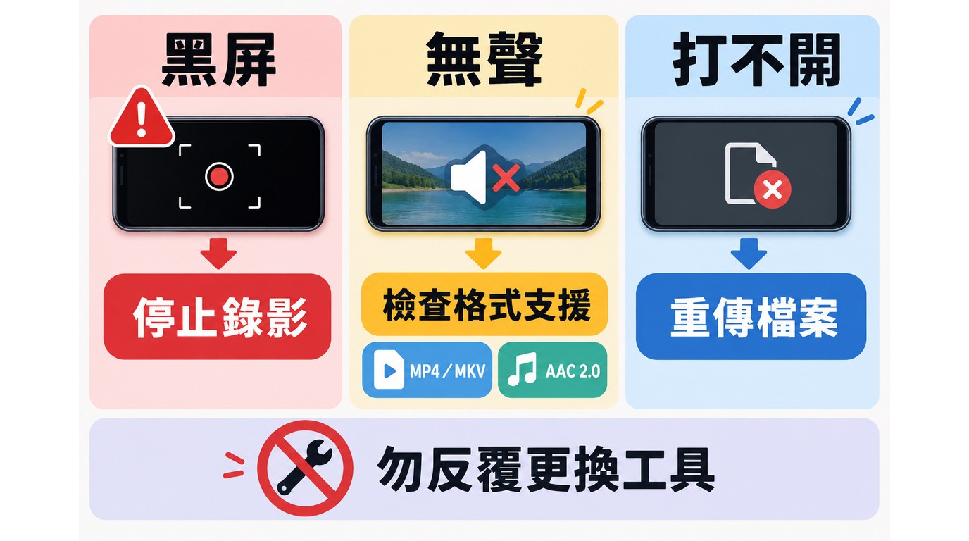 Android 黑屏無聲與檔案損壞的三種排查路徑