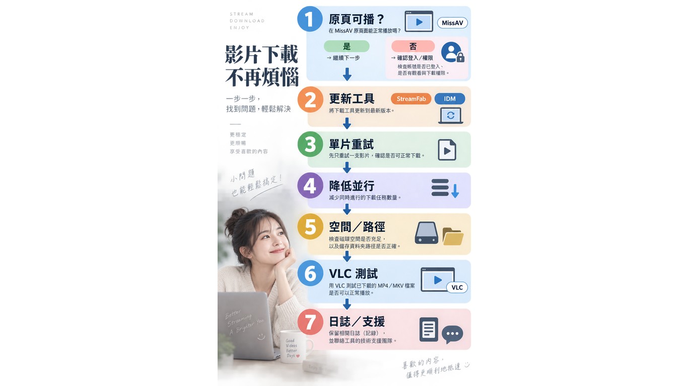 MissAV無法下載時從網址解析到播放器的排查順序