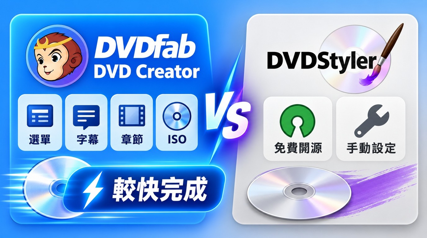 DVDFab DVD Creator 與 DVDStyler 的選擇方式及主要適用需求