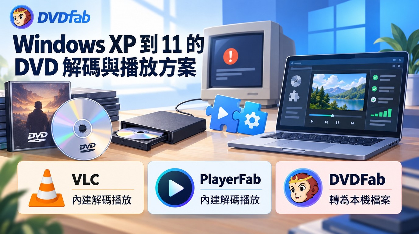 DVD 解碼器怎麼選？Windows XP 到 11 的 3 種播放修復方案